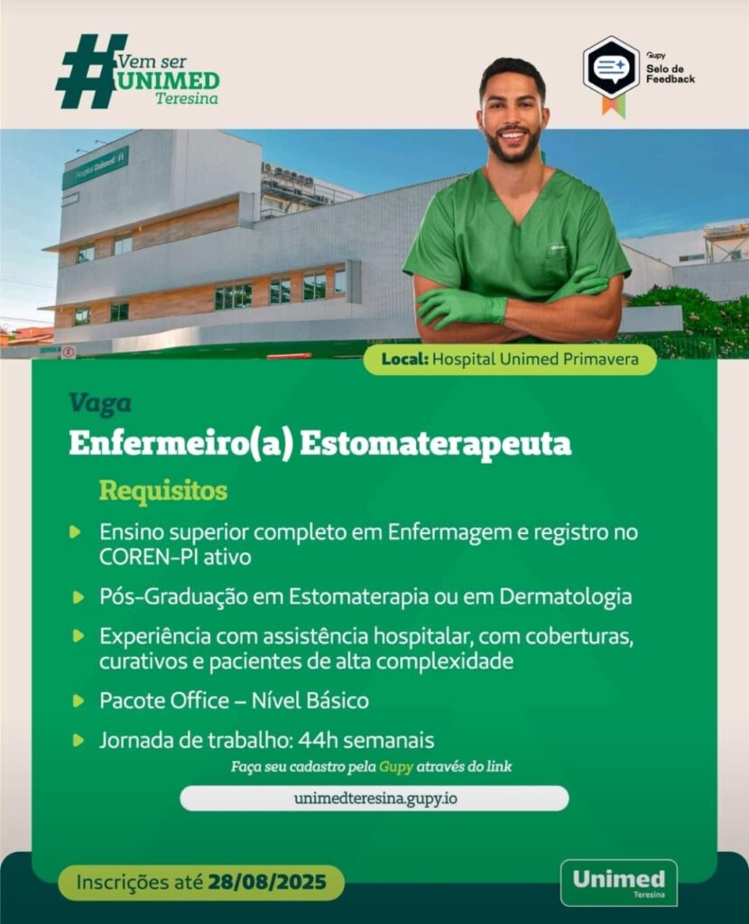 Vaga para Enfermeiro(a) Estomaterapeuta