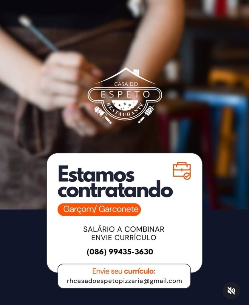 Vaga para Garçom/Garçonete