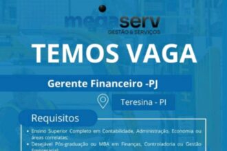 Vaga para Gerente Financeiro - PJ