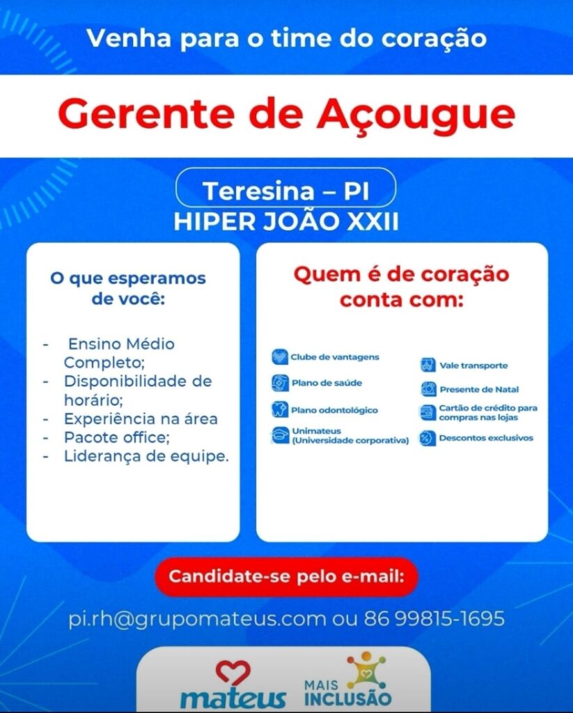 Vaga para Gerente de Açougue