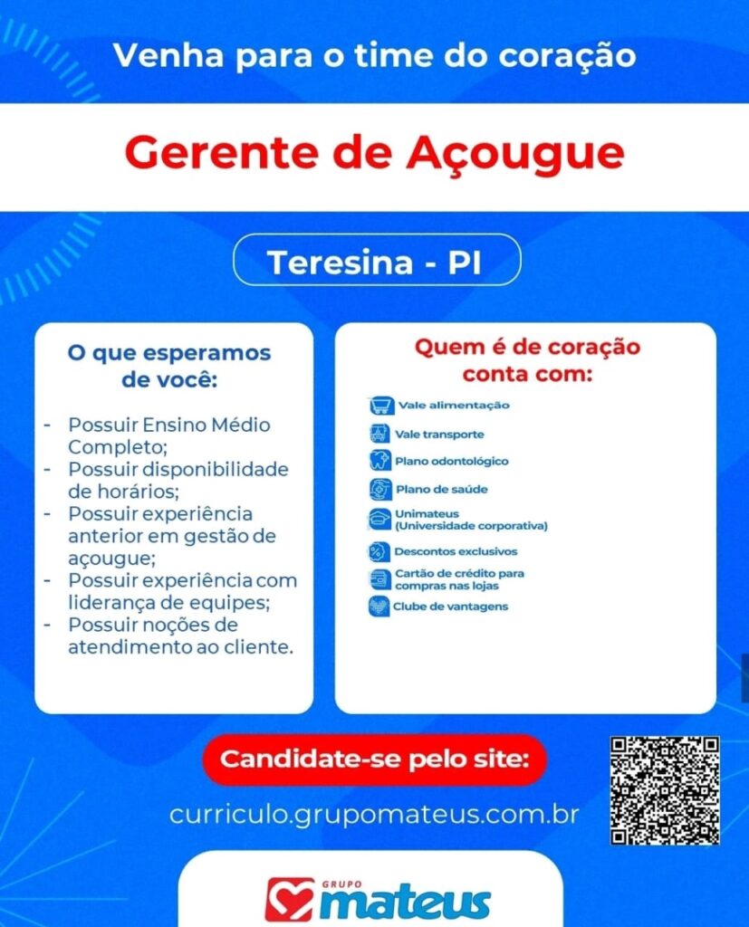 Vaga para Gerente de Açougue