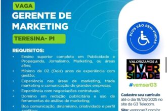 Vaga para Gerente de Marketing