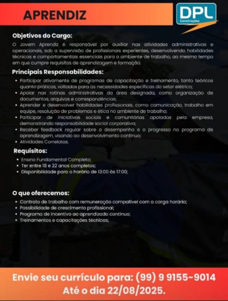 Vaga para Jovem Aprendiz