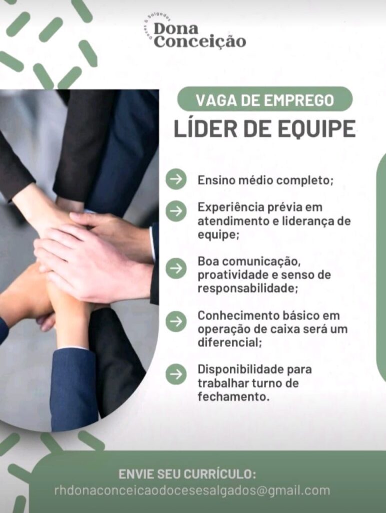 Vaga para Líder de Equipe