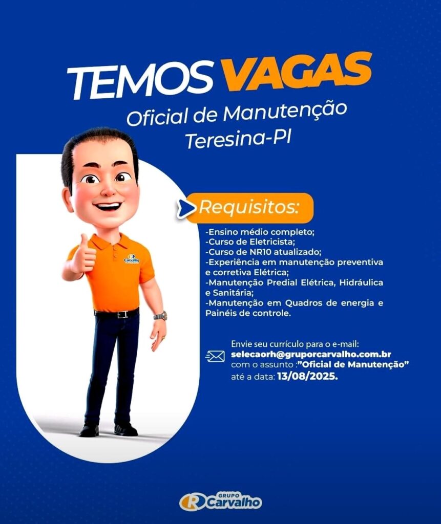 Vaga para Oficial de Manutenção