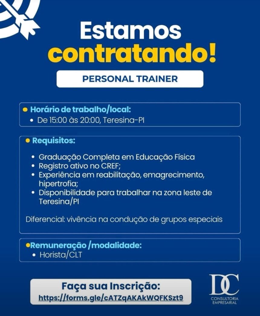 Vaga para Personal Trainer
