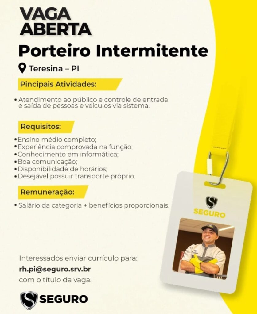 Vaga para Porteiro Intermitente