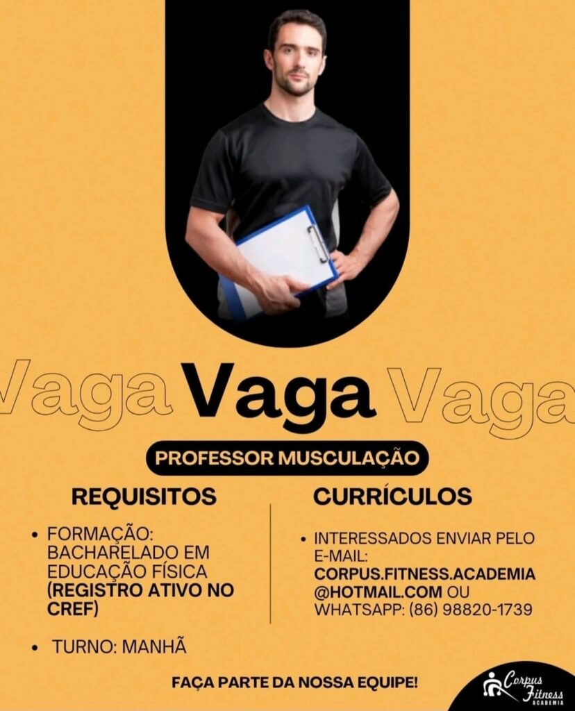 Vaga para Professor Musculação
