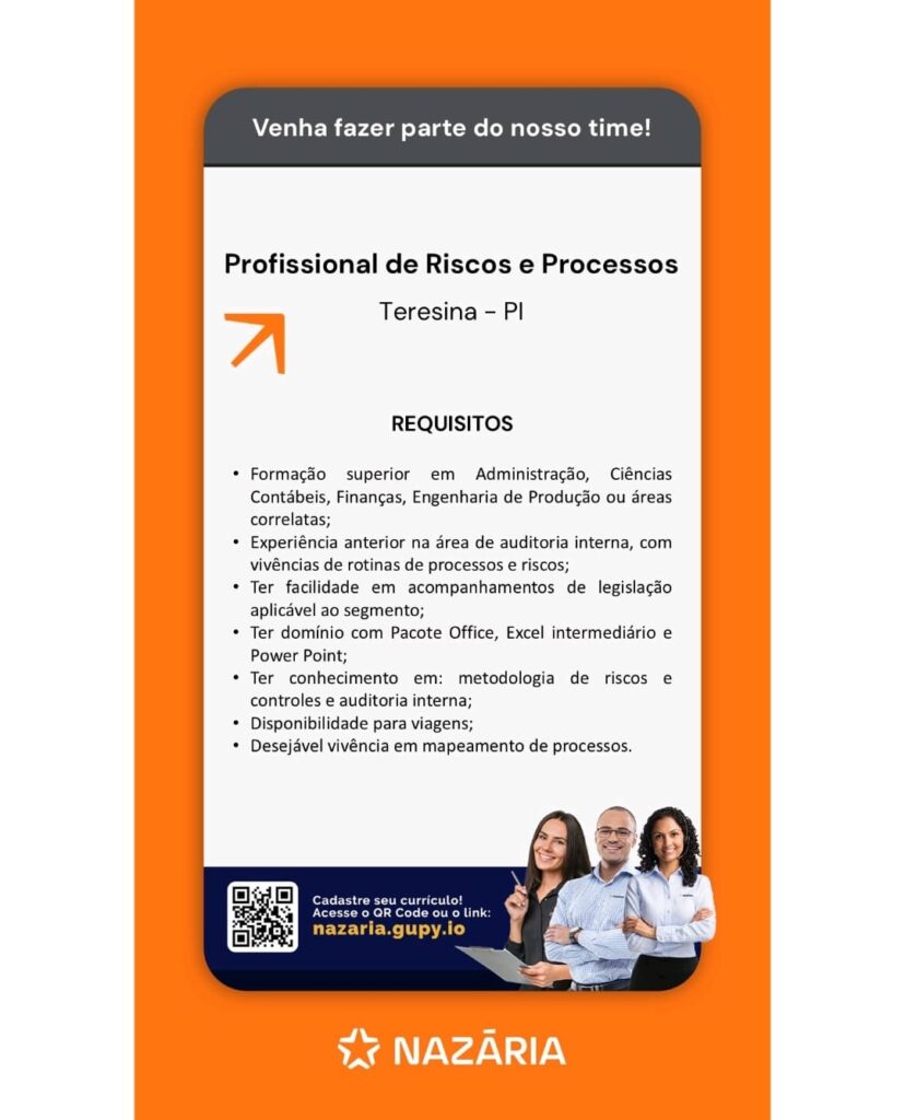 Vaga para Profissional de Riscos e Processos