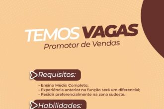 Vaga para Promotor de Vendas