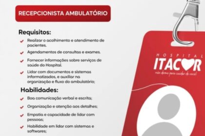 Vaga para Recepcionista Ambulatório