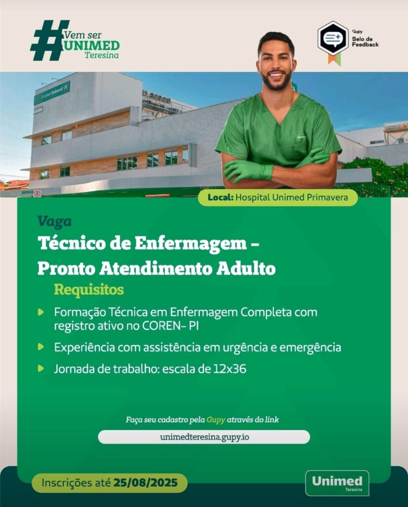 Vaga para Técnico de Enfermagem
