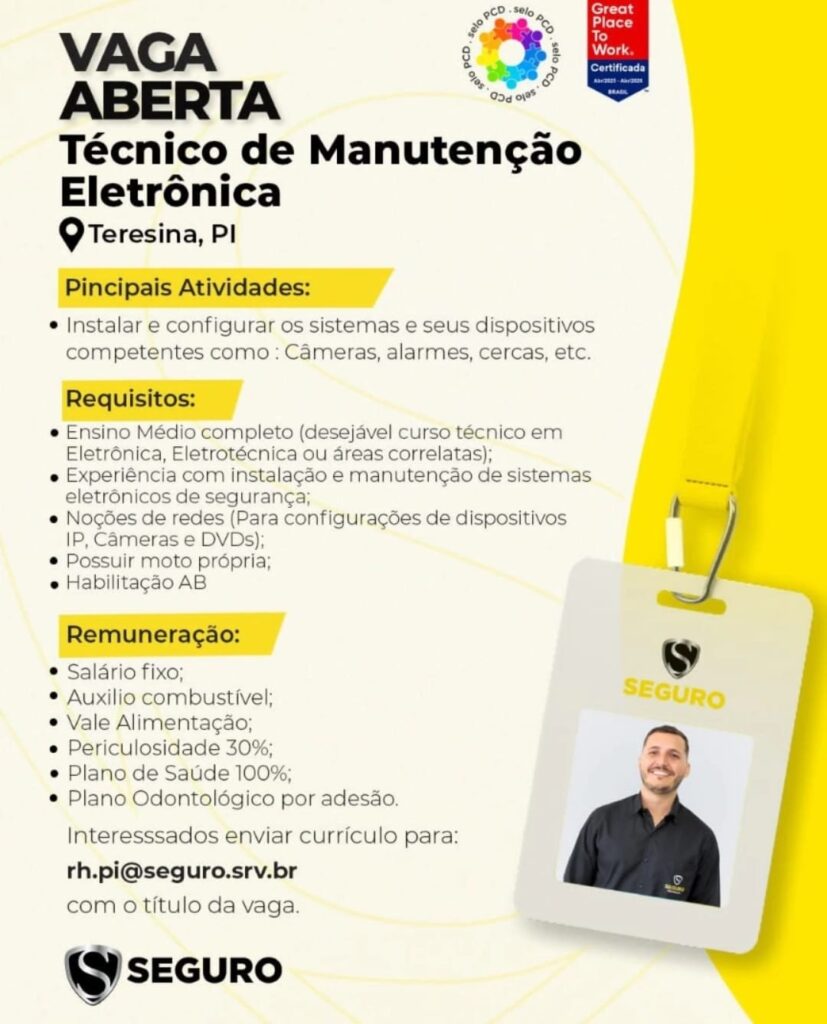 Vaga para Técnico de Manutenção Eletrônica