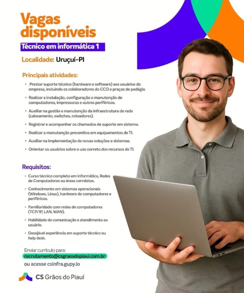 Vaga para Técnico em Informática 1