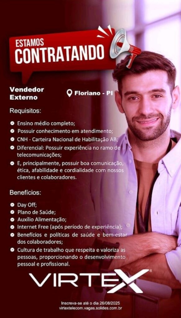 Vaga para Vendedor Externo em Floriano