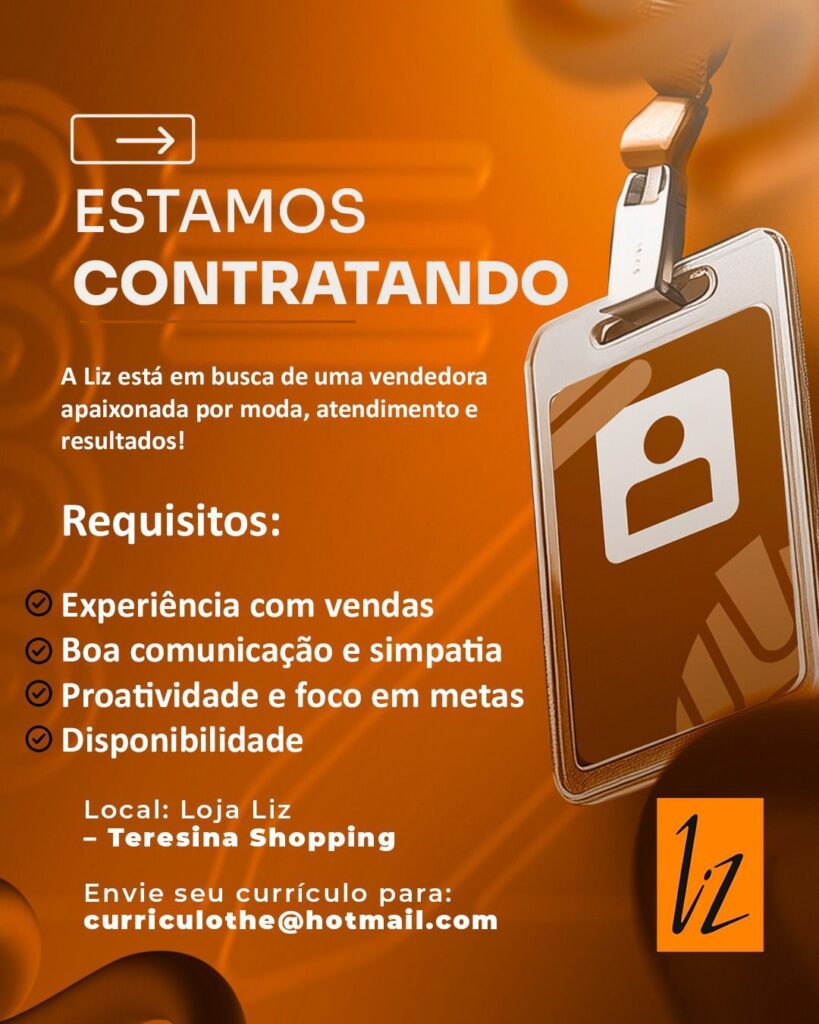 Vaga para Vendedora