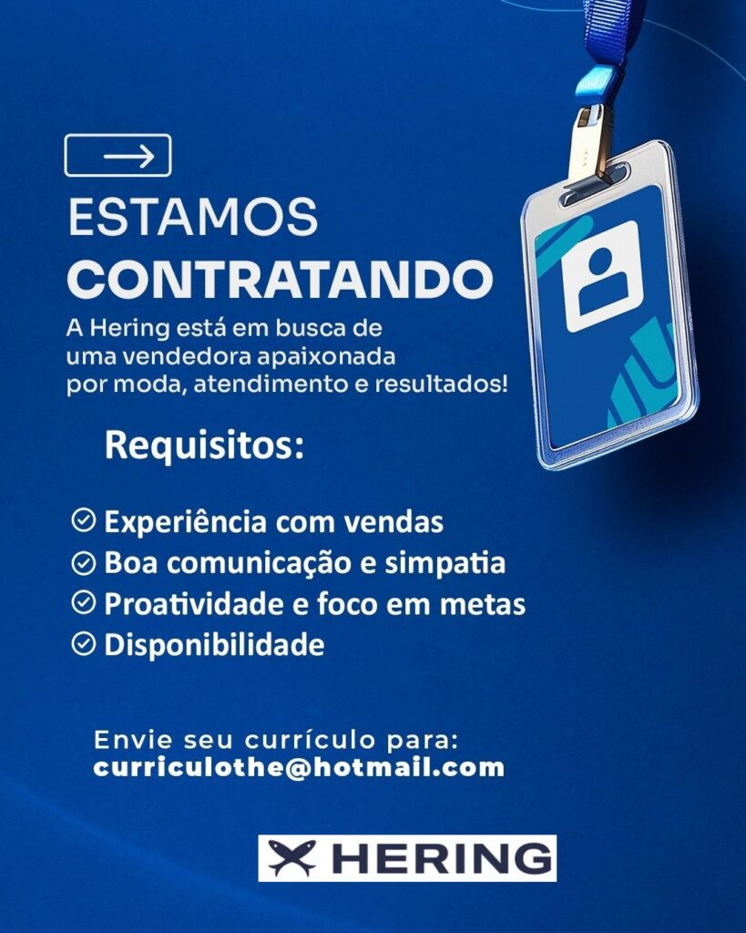 Vaga para Vendedora