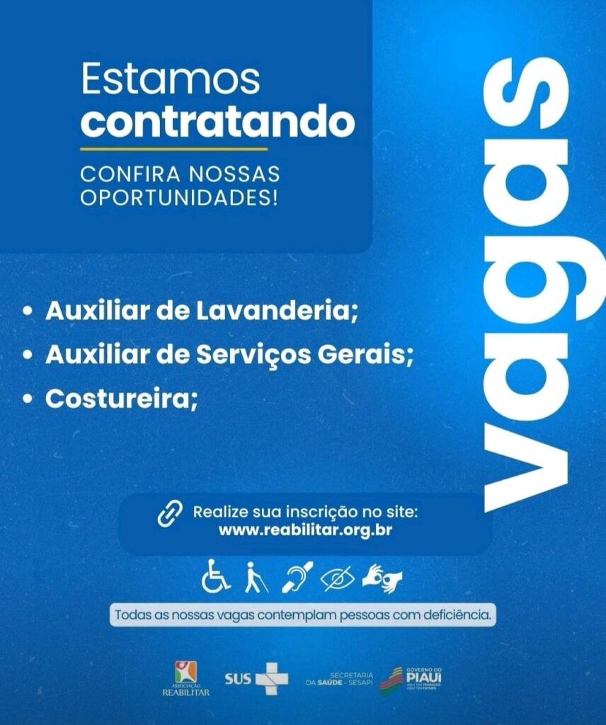 Vagas para Costureira, Auxiliar de Lavanderia e Auxiliar de Serviços Gerais