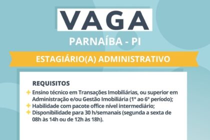 Vaga de Estágio para Administração