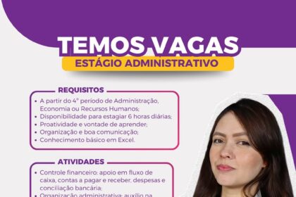 Vaga de Estágio para Administrativo