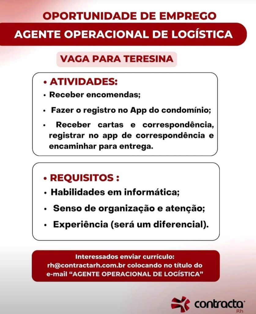 Vaga para Agente Operacional de Logística