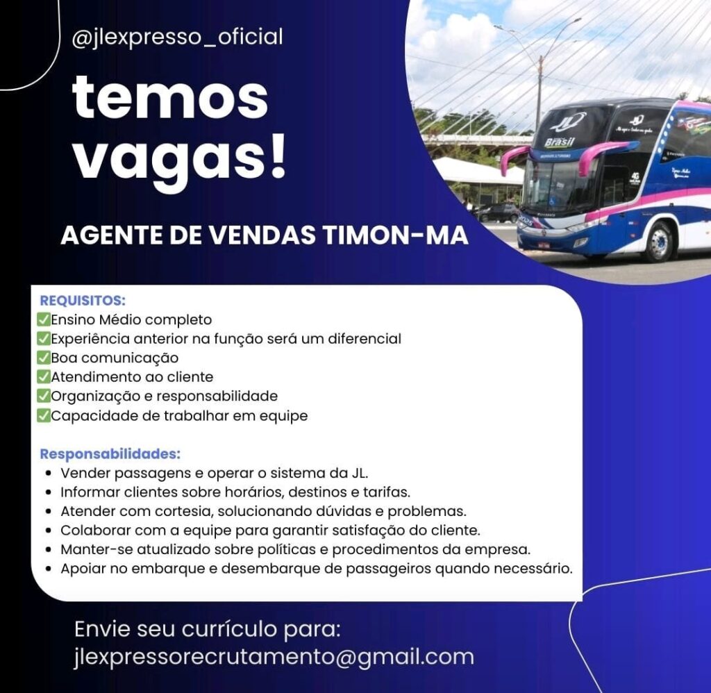 Vaga para Agente de Vendas