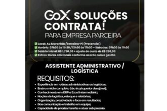 Vaga para Assistente Adm/ Logística