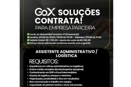 Vaga para Assistente Adm/ Logística