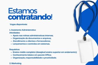 Vaga para Assistente Administrativo e Marketing