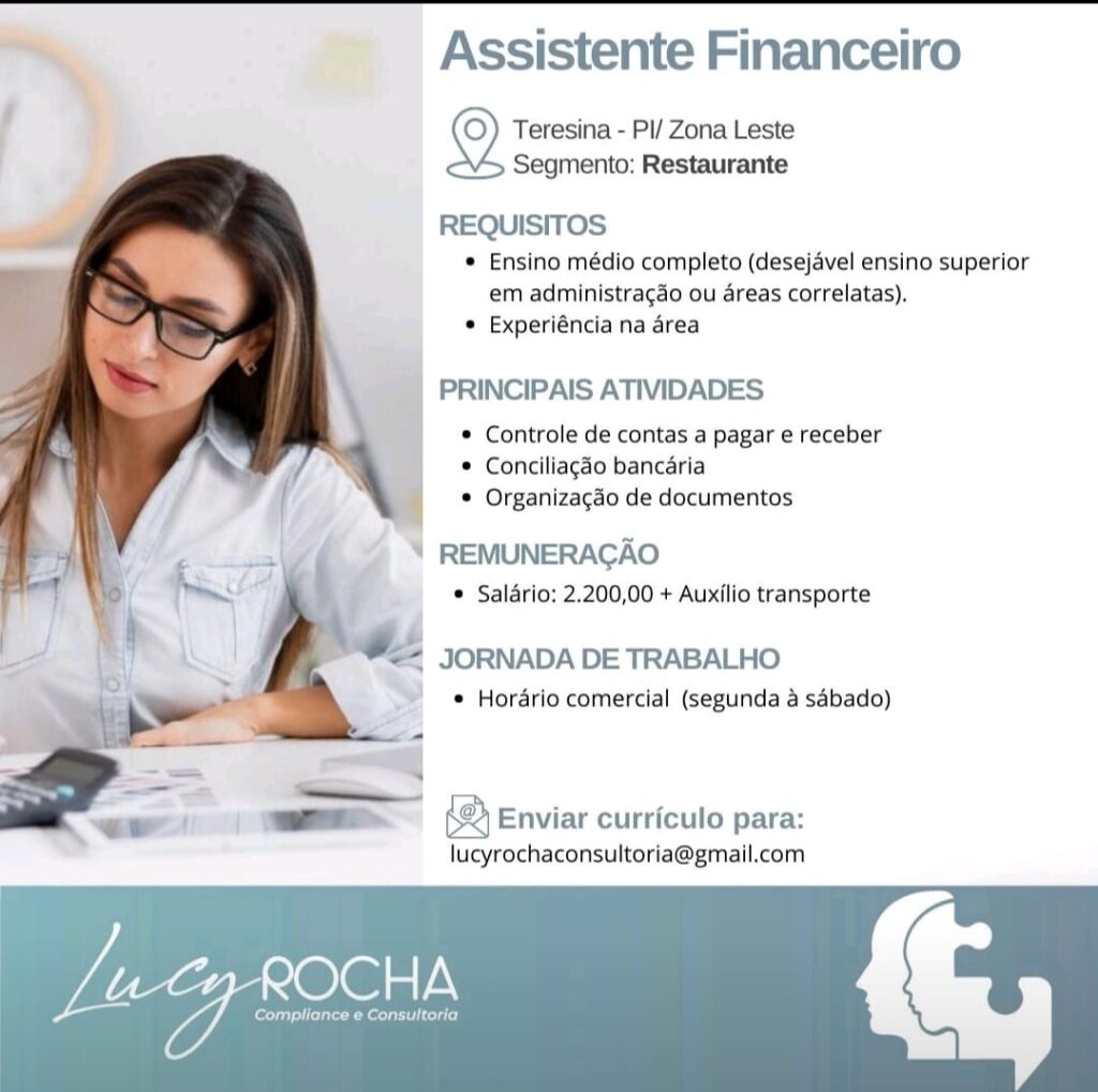 Vaga para Assistente Financeiro