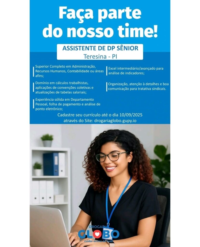 Vaga para Assistente de DP Sênior