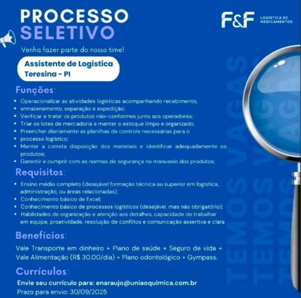 Vaga para Assistente de Logística