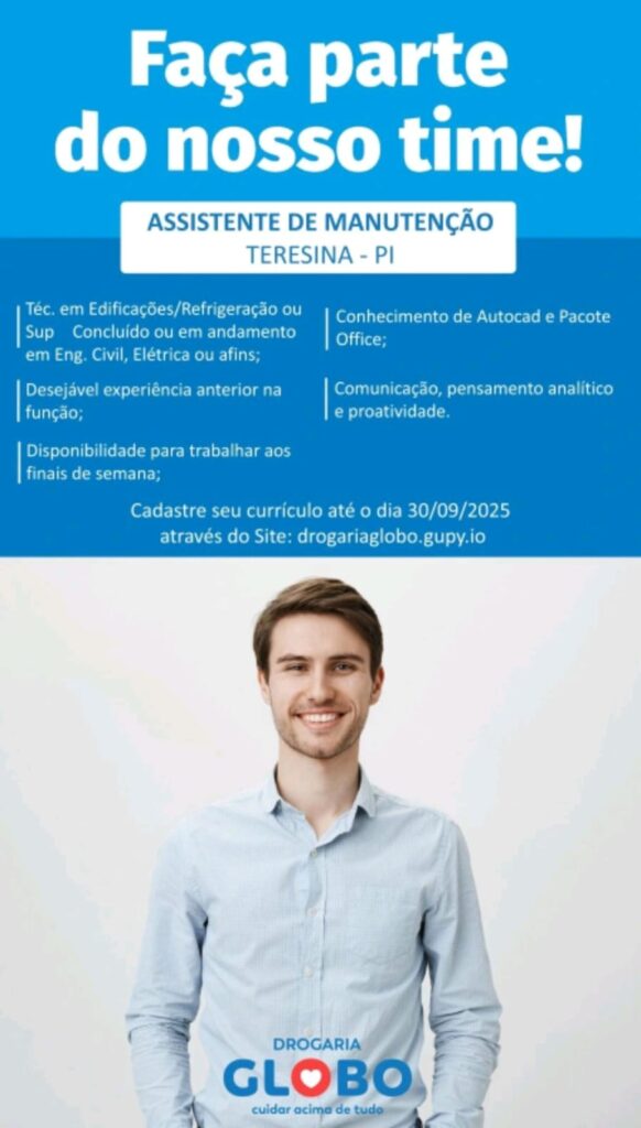 Vaga para Assistente de Manutenção