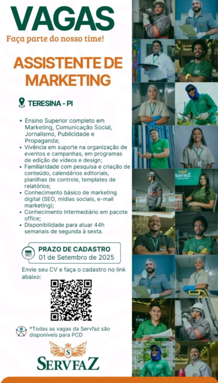 Vaga para Assistente de Marketing
