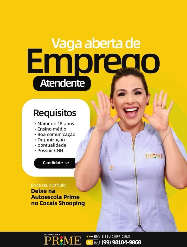 Vaga para Atendente em Parnaíba