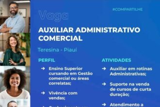 Vaga para Auxiliar ADM Comercial
