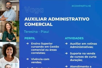 Vaga para Auxiliar ADM Comercial