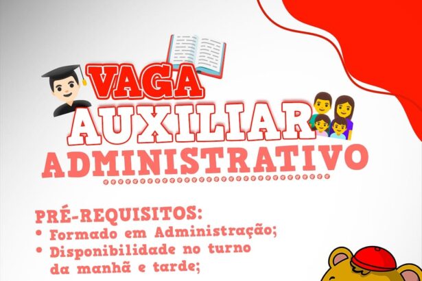 Vaga para Auxiliar Administrativo