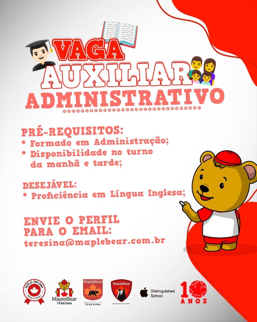Vaga para Auxiliar Administrativo