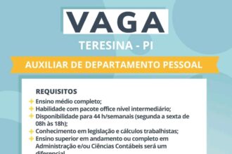 Vaga para Auxiliar de DP