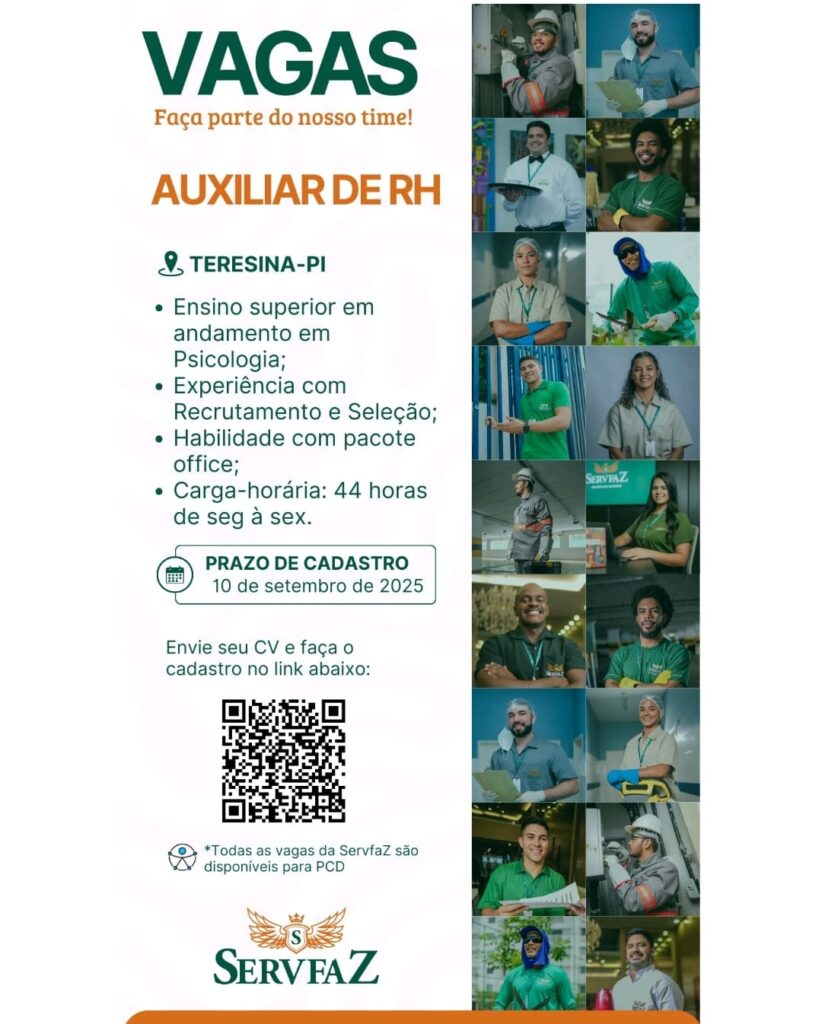 Vaga para Auxiliar de RH