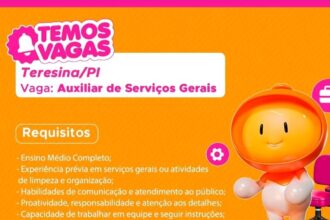Vaga para Auxiliar de Serviços Gerais
