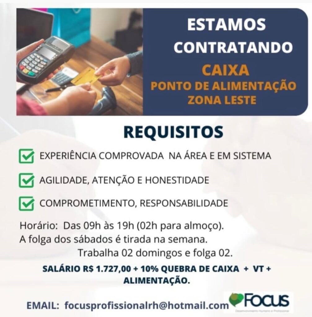 Vaga para Caixa