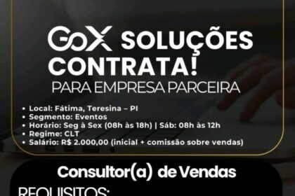 Vaga para Consultor(a) de Vendas