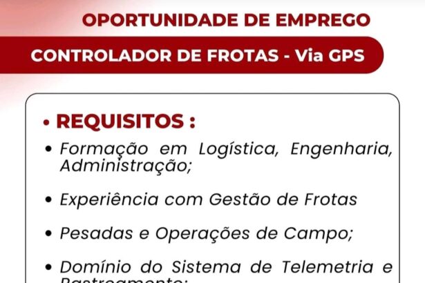Vaga para Controlador de Frotas