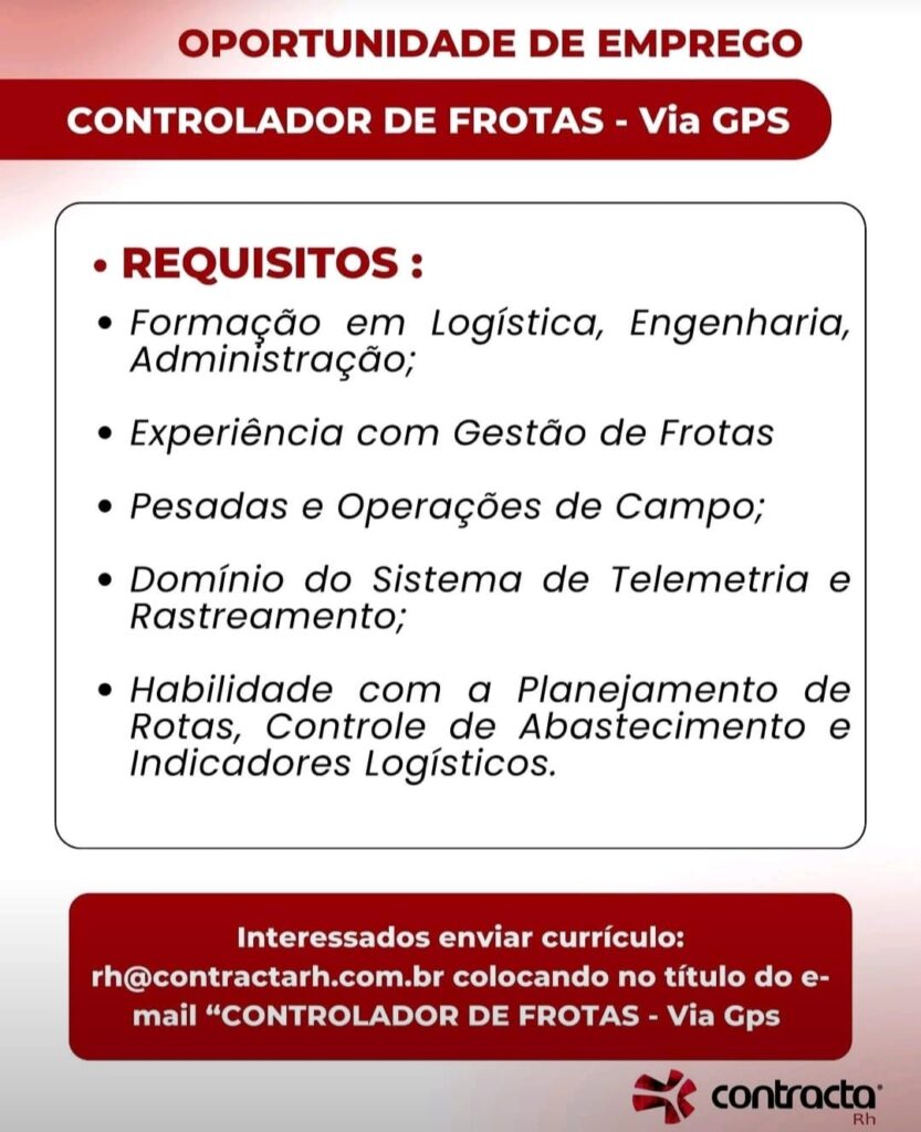 Vaga para Controlador de Frotas
