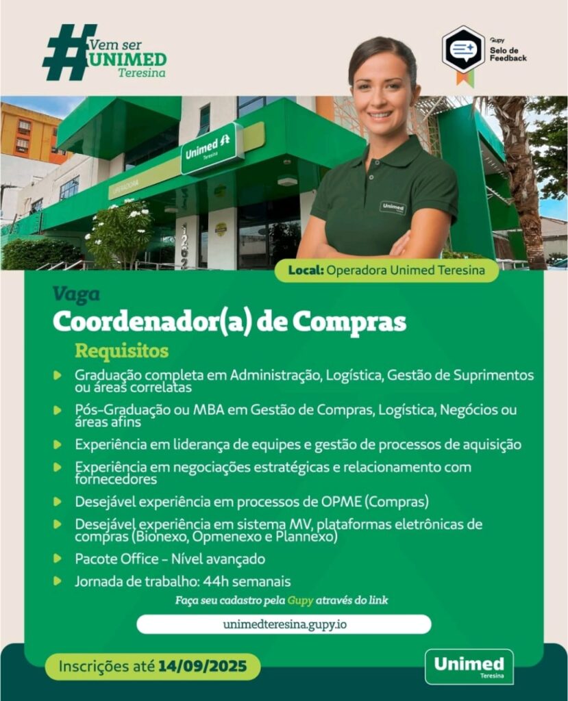 Vaga para Coordenador(a) de Compras