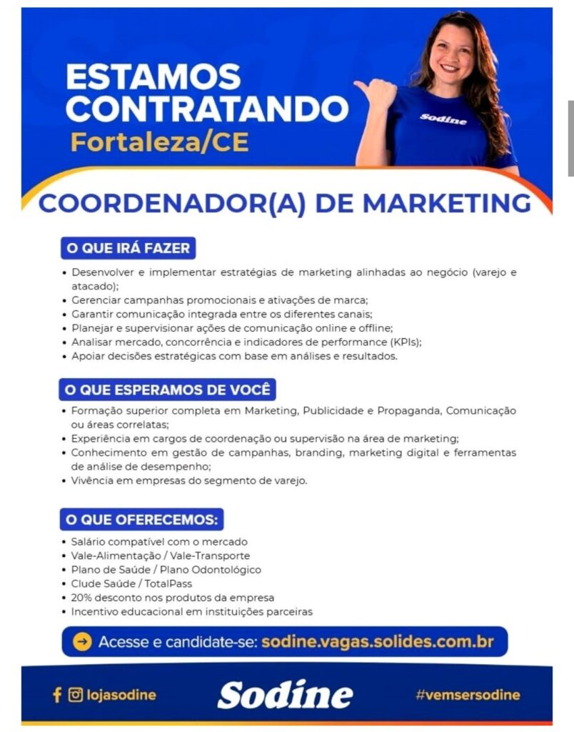 Vaga para Coordenador(a) de Marketing