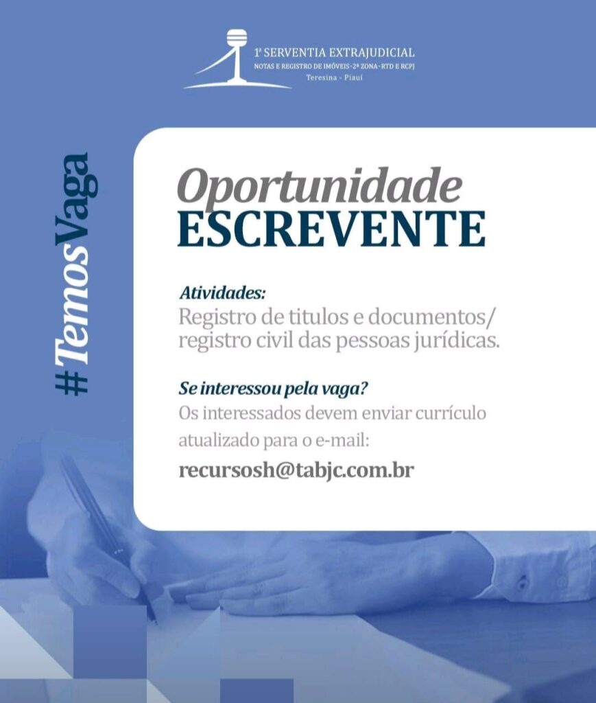 Vaga para Escrevente