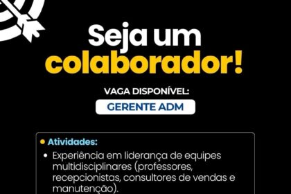 Vaga para Gerente ADM em Parnaíba